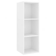 ТВ шкафове за стенен монтаж, 4 бр, бели, инженерно дърво