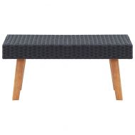 Градинска масичка за кафе, полиратан, черна