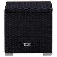 Шезлонг с шалте и маса за чай, полиратан, червен