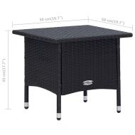 Градински лаундж комплект с възглавници 2 части черен полиратан