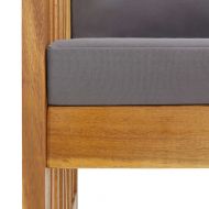 Градински столове с възглавници, 2 бр, акациево дърво масив