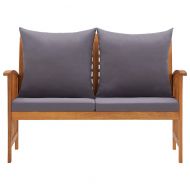 Градинска пейка с възглавници, 119 см, акация масив