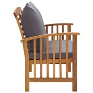 Градинска пейка с възглавници, 119 см, акация масив