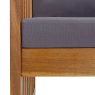 Градинска пейка с възглавници, 119 см, акация масив