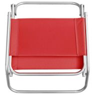 Сгъваеми плажни столове, 2 бр, червени, текстил