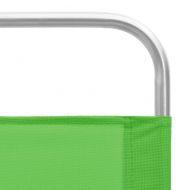 Сгъваеми плажни столове, 2 бр, зелени, текстил