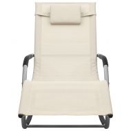 Шезлонг, textilene, кремаво и сиво