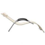 Шезлонг, textilene, кремаво и сиво