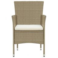 Градински трапезни столове, 4 бр, полиратан, бежови