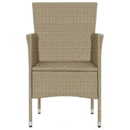 Градински трапезни столове, 4 бр, полиратан, бежови