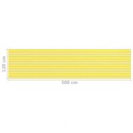 Балконски параван, жълто и бяло, 120x500 см, HDPE