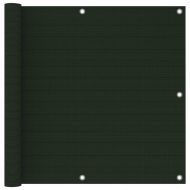 Балконски параван, тъмнозелен, 90x400 см, HDPE