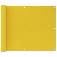 Балконски параван, жълт, 75x600 см, HDPE
