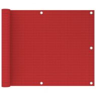 Балконски параван, червен, 75x300 см, HDPE