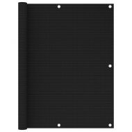 Балконски параван, черен, 120x500 см, HDPE