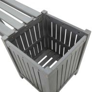 Градинска пейка с 2 плантера, 150 см, акация масив, сива