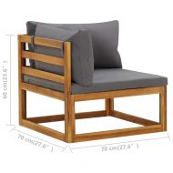 Модулни ъглови дивани с възглавници, 2 бр, тъмносиви