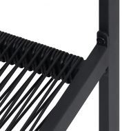 Градински столове, 4 бр, PVC, ратан, черни