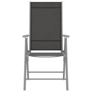 Сгъваеми градински столове, 6 бр, Textilene, черни