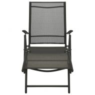 Градински лаундж комплект от 3 части textilene и алуминий черен