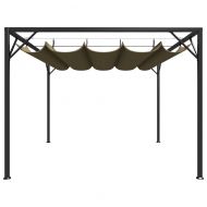 Градинска шатра с прибиращ се покрив, 3x3 м, таупе, 180 г/м²