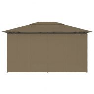 Градинска шатра със завеси, 4x3 м, таупе, 180 г/м²