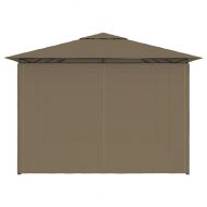 Градинска шатра със завеси, 4x3 м, таупе, 180 г/м²