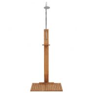 Градински душ, 75x75x210 см, тиково дърво масив