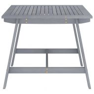 Градинска трапезна маса, сива, 88x88x74 см, акация масив