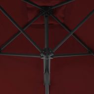 Градински чадър със стоманен прът, бордо, 300x230 см