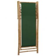 Стол шезлонг, бамбук и канава, зелен