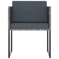 Градински комплект с възглавници, 9 части, полиратан, сив