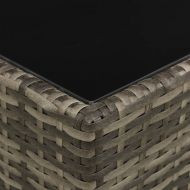 Градински лаундж комплект с възглавници 4 части полиратан сив