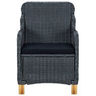 Градински столове с възглавници, 2 бр, полиратан, тъмносиви