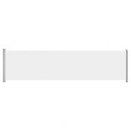 Прибираща се дворна странична тента, 600x160 см, кремава