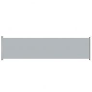 Прибираща се дворна странична тента, 600x160 см, сива