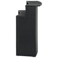 Градинска бар маса, черна, 120x55x110 см, полиратан