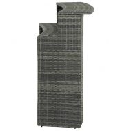 Градинска бар маса, сива, 120x55x110 см, полиратан