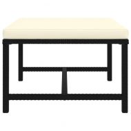 Модулна табуретка с възглавница, черна, полиратан