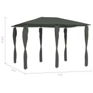 Шатра с покривала на стълбовете, 3x4x2,6 м, антрацит, 160 г/м²