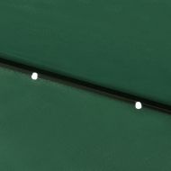 Градински чадър с LED и стоманен прът, зелен, 2x3 м