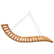 Люлка легло, извито дърво масив с тиков финиш, 115x147x46 см