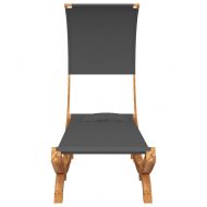 Лаундж легло с навес 100x200x126 см извито дърво масив антрацит