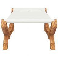 Лаундж легло, 100x188,5x44 см, извито дърво масив, кремав