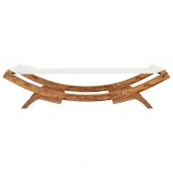 Лаундж легло, 100x188,5x44 см, извито дърво масив, кремав