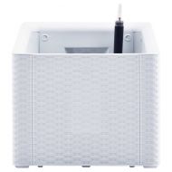 Градинска повдигната леха, самополивна, бяла, 100x43x33 см