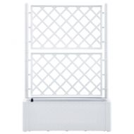 Градинска повдигната леха с решетка, самополивна, бяла