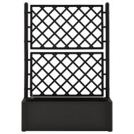 Градинска повдигната леха с решетка, самополивна, антрацит