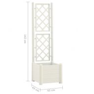 Градински сандък с пергола, 43x43x142 см, РР, бял