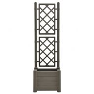 Градински сандък с пергола, 43x43x142 см, РР, антрацит